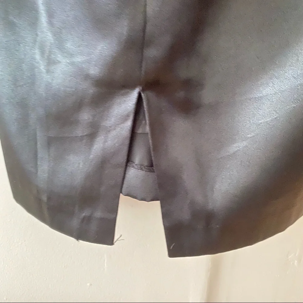 Vintage little black dress DeLaru Black strapless satin dress midi - Picture 7 of 8